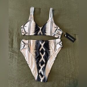 Black and White Aztec Sheshow Bikini Set.